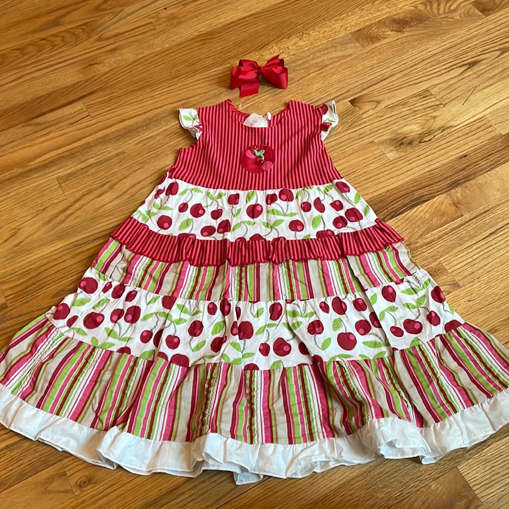 NWT- Zaza couture dress-size 6-Red Cherries-LOVE THIS!!!